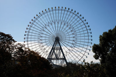 Low angle view of ferris wheel against clear sky