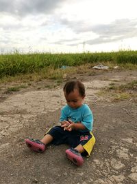 Boy on field