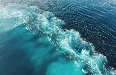 High angle view of swimming pool in sea