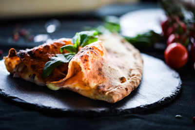 Delicious italian calzone pizza