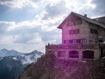 View of historic building in city against sky