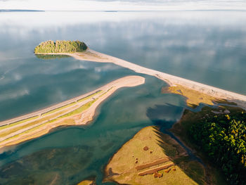 High angle view of beach along the bay of fundy