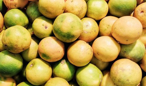 Full frame shot of lemons for sale at market