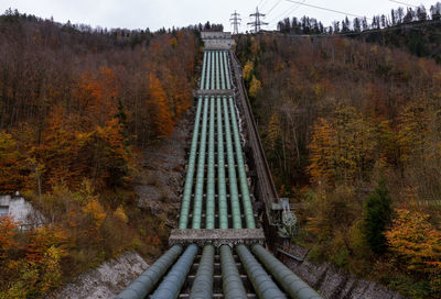 The six pressure pipes of the walchensee hydroelectric power station