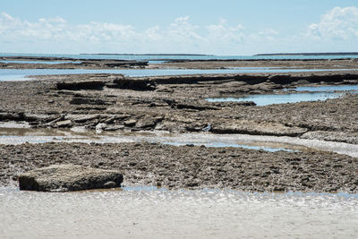 Scenic view of beach against sky