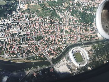 Aerial view of city and buildings