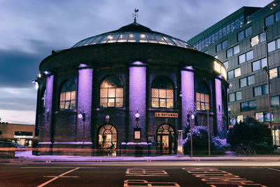 View of illuminated building at night