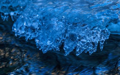 Close-up of frozen water