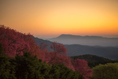 Scenic view of mountains against clear sky