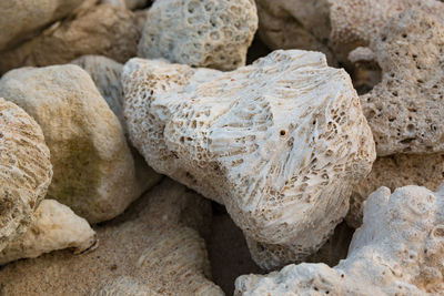 Close-up of rocks on beach