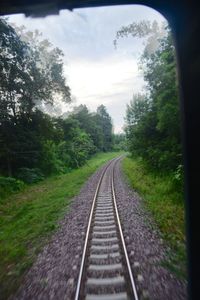 Railroad track passing through railroad track