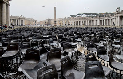 Row of chairs in row