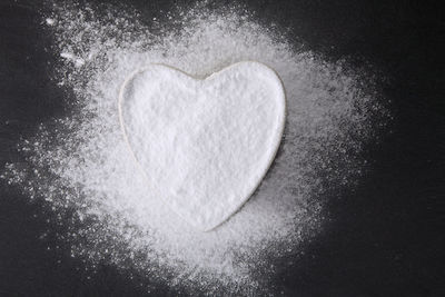 High angle view of heart shape on table