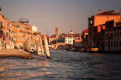 View of canal in city