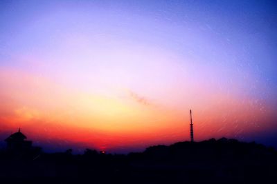 Scenic view of landscape against sky at sunset