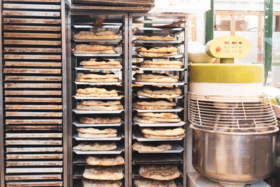 Stack of food in store