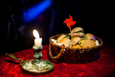 Close-up of food on table