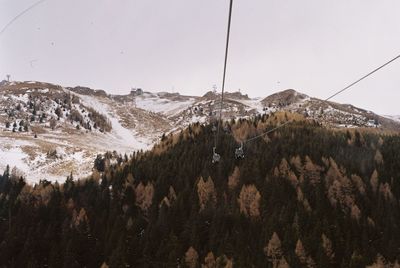 Panoramic view of ski lift against sky