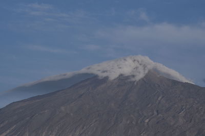 Scenic view of volcanic landscape against sky