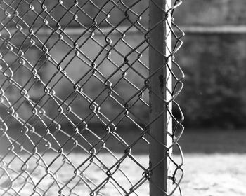 Chainlink fence on field