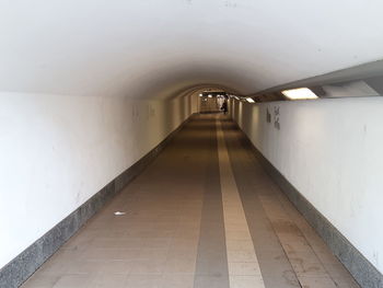 Empty subway along walls