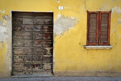 Yellow abandoned house