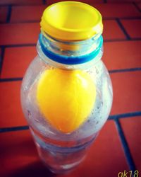 Close-up of drink served on table