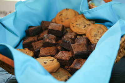 Freshly baked brownies and chocolate chip cookies