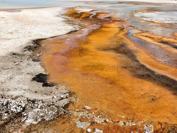 High angle view of hot spring