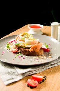 Close-up of food in plate on table