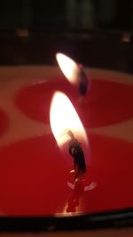 Close-up of burning candle