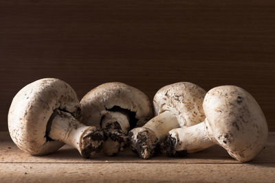 Close-up of mushrooms on table