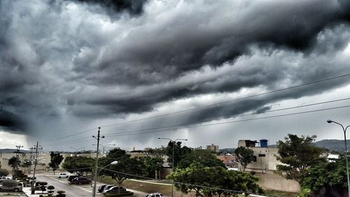 View of road against cloudy sky