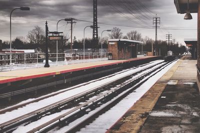 Railroad tracks against sky