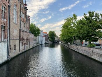 Canal amidst buildings against sky