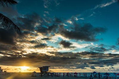 Scenic view of sea against dramatic sky