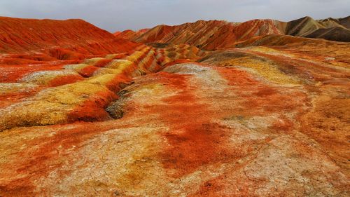 High angle view of mountain range