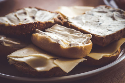 Close-up of bread in plate