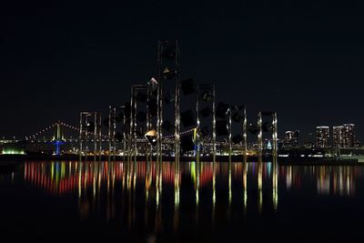 Illuminated city at night