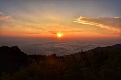 Scenic view of landscape against sky during sunset