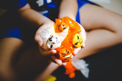 Close-up of woman holding ice cream