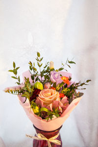 Close-up of flowers on table