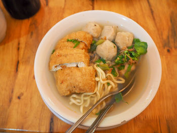 High angle view of meal served in plate