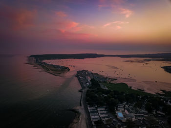 Pink sunset over the bay