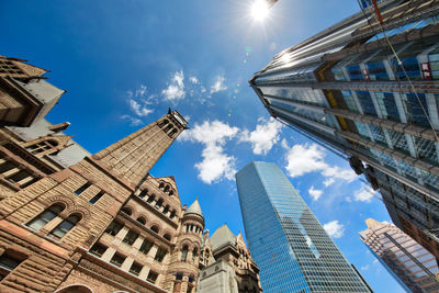 Low angle view of buildings against sky