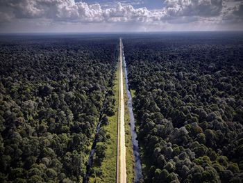 High angle view of landscape against sky