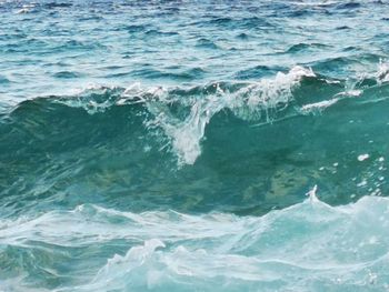 High angle view of sea waves