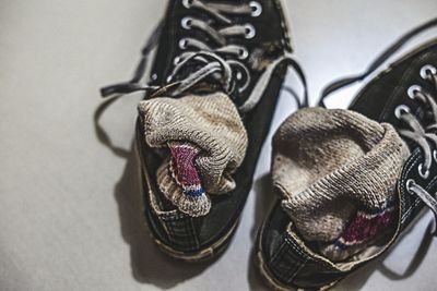 Close-up of shoes on floor