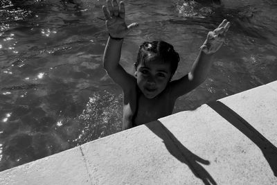 Portrait of girl in swimming pool