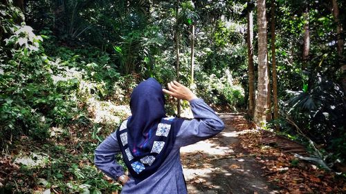 Man in forest